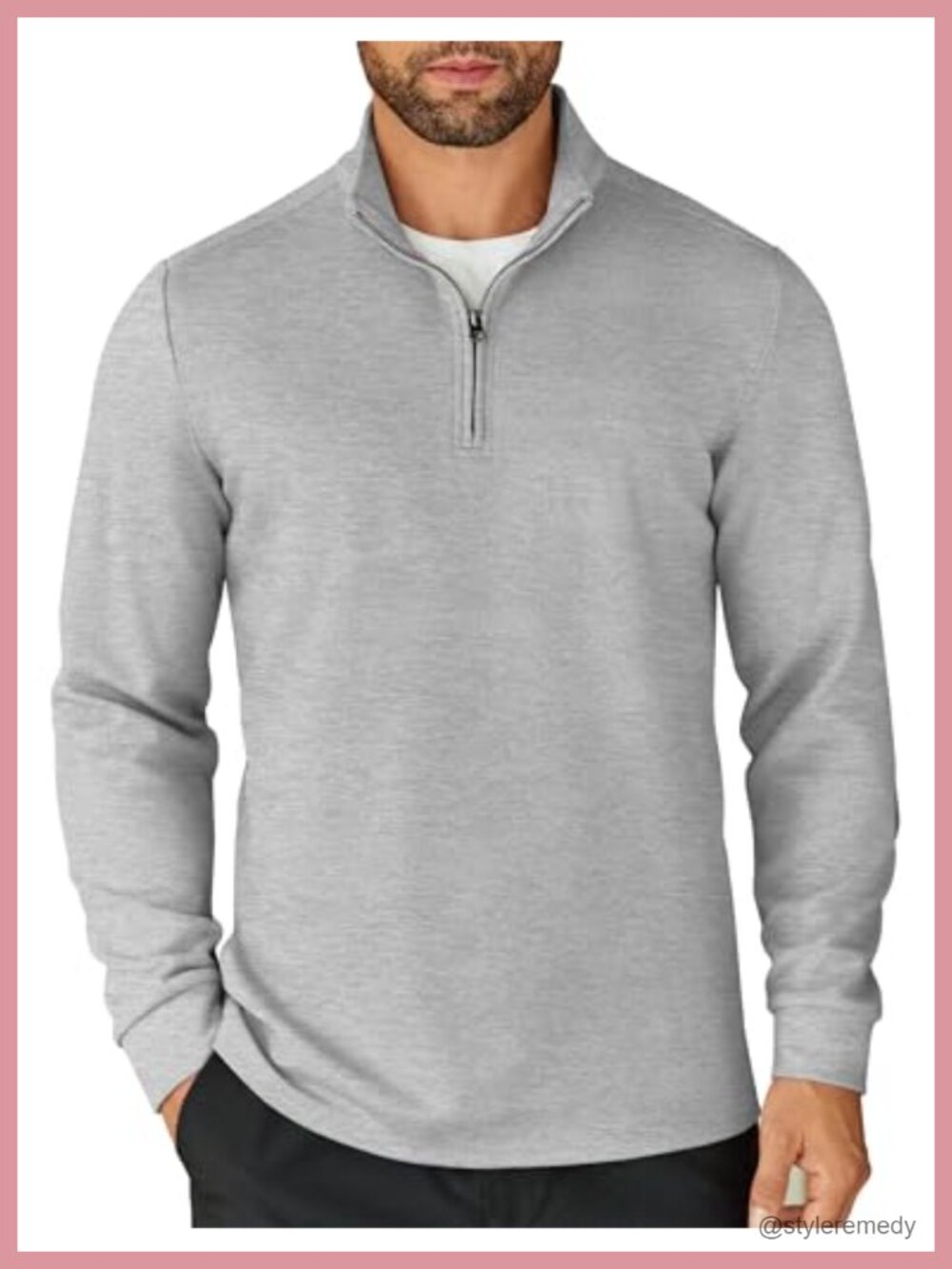 Mens Quarter Zip Pullover Lightweight Mock Neck Long Sleeve Sweatshirt